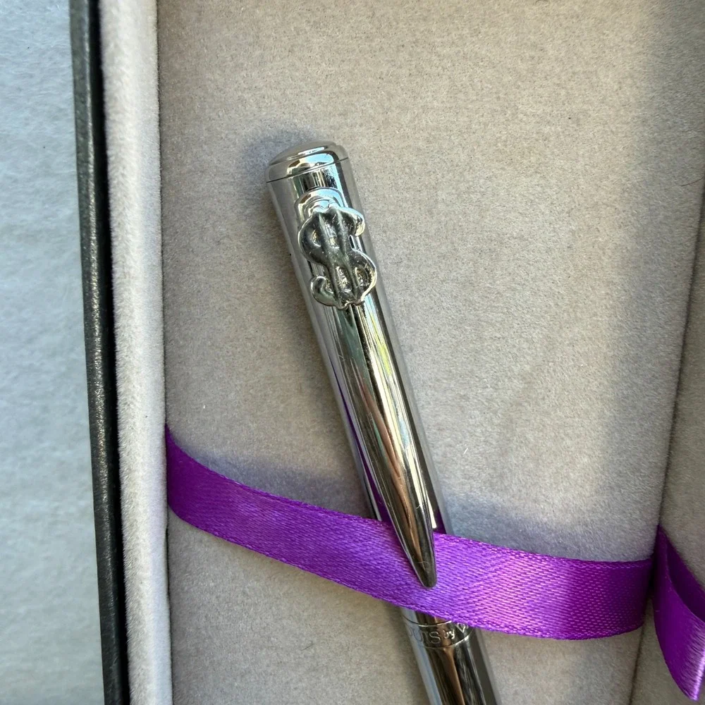 Marquis Waterford Arcadia II Dollar Sign Emblem Chrome Ballpoint Pen w Box